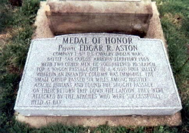 Pvt Edgar R. Aston-Medal of Honor Memorial Marker. Click for full size. Pvt Edgar R. Aston-Medal of Honor Memorial Marker image. Click for full size.