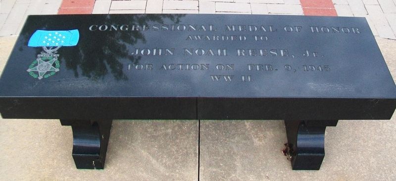 John Noah Reese, Jr. Memorial Bench. Click for full size. John Noah Reese, Jr. Memorial Bench image. Click for full size.