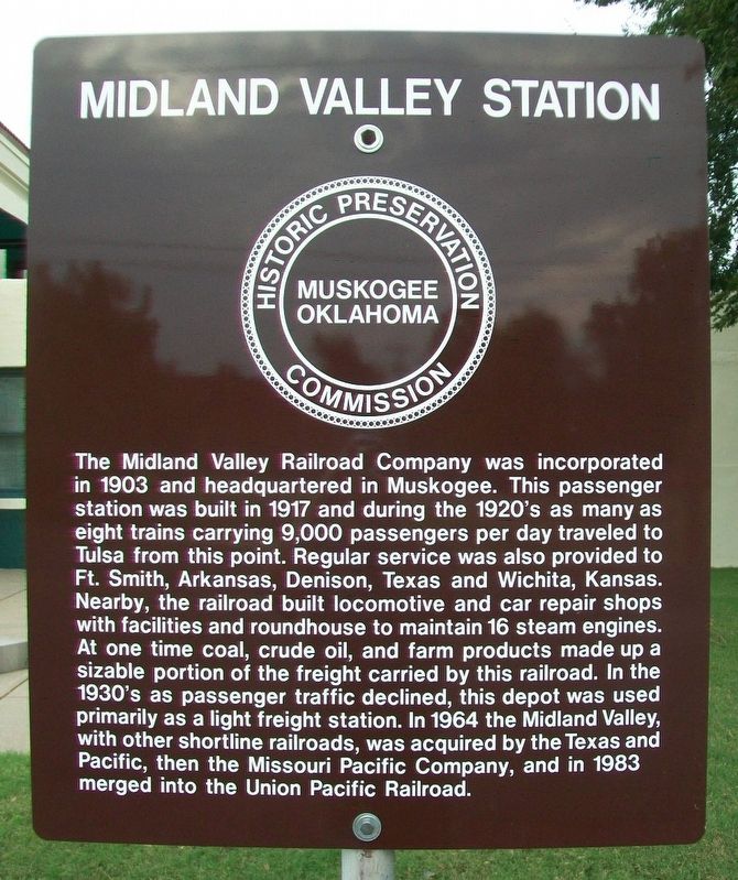 Midland Valley Station Marker image. Click for full size.