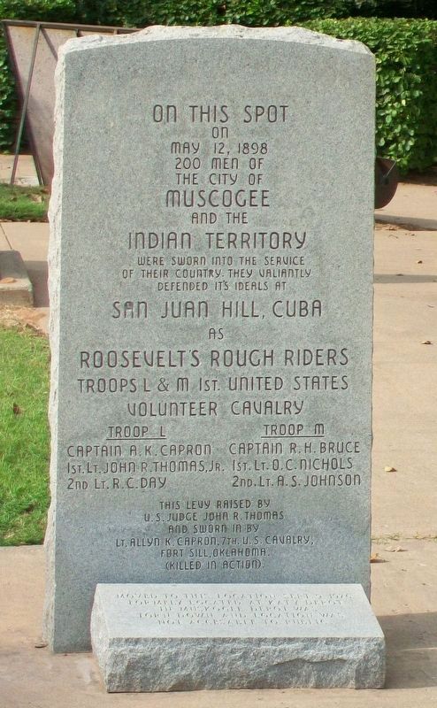 Troops L & M, Roosevelt's Rough Riders Memorial. Click for full size. Troops L & M, Roosevelt's Rough Riders Memorial image. Click for full size.