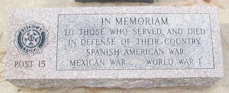 War Memorial Marker. Click for full size. War Memorial Marker image. Click for full size.