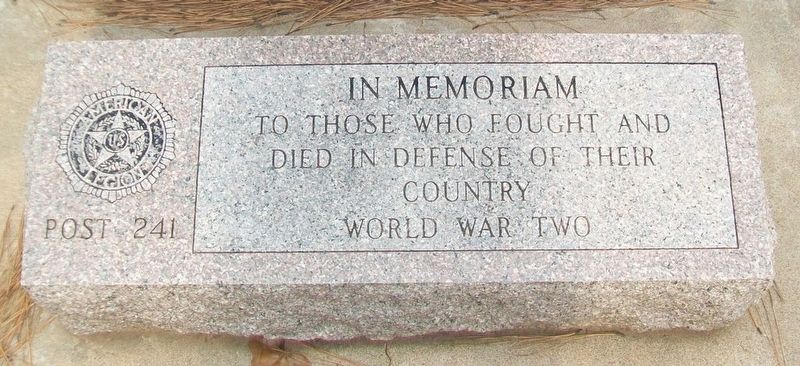 War Memorial Marker. Click for full size. War Memorial Marker image. Click for full size.
