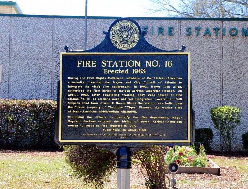 Fire Station No. 16 Marker (Side 1). Click for full size. Fire Station No. 16 Marker (Side 1) image. Click for full size.