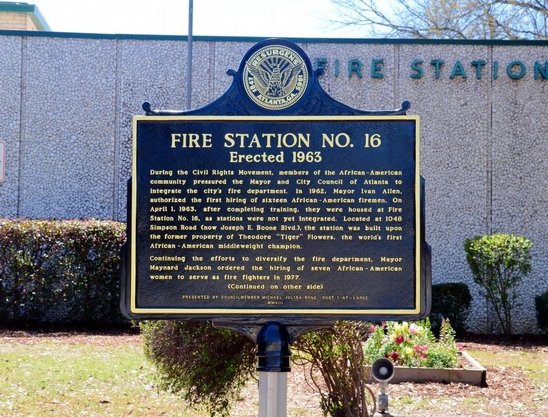 Fire Station No. 16 Marker (Side 1) image. Click for full size.