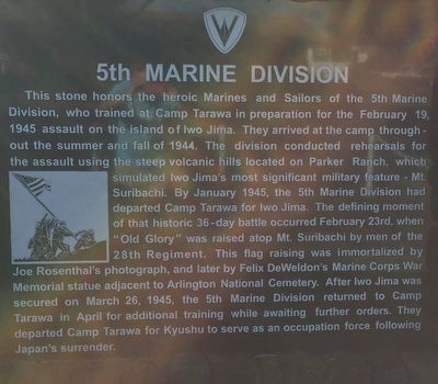 5th Marine Division stone image. Click for full size.