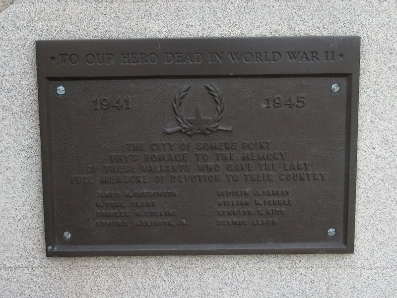 Somers Point World War II Memorial image. Click for full size.