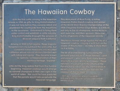 The Hawaiian Cowboys Marker. Click for full size. The Hawaiian Cowboys Marker image. Click for full size.