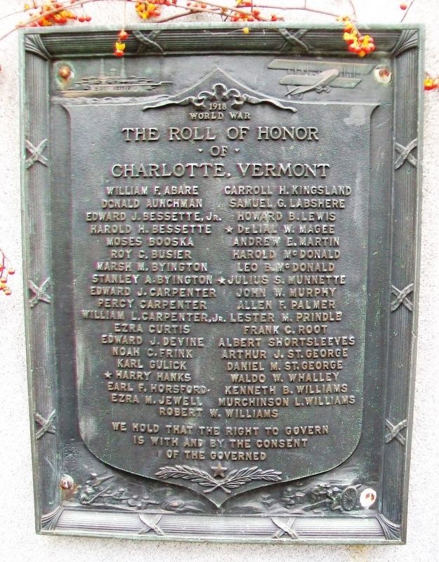 World War Memorial Marker. Click for full size. World War Memorial Marker image. Click for full size.