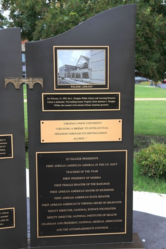 Virginia Union University Monument, Sixth Panel. Click for full size. Virginia Union University Monument, Sixth Panel image. Click for full size.