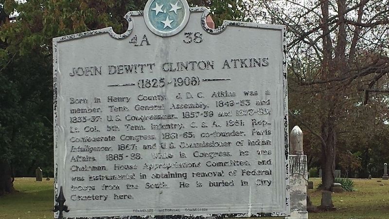 John De Witt Clinton Atkins Marker. Click for full size. John De Witt Clinton Atkins Marker image. Click for full size.