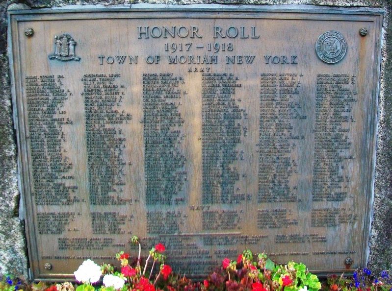 World War I Memorial Honor Roll Marker image. Click for full size.
