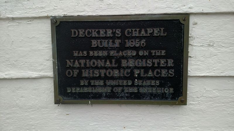 Decker's Chapel National Register of Historic Places Marker image. Click for full size.