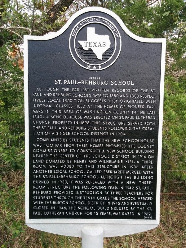 St. Paul-Rehburg School Marker. Click for full size. St. Paul-Rehburg School Marker image. Click for full size.