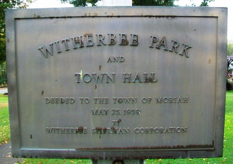 Witherbee Park and Town Hall Marker image. Click for full size.