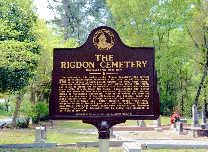The Rigdon Cemetery Marker (Side 2) image. Click for full size.