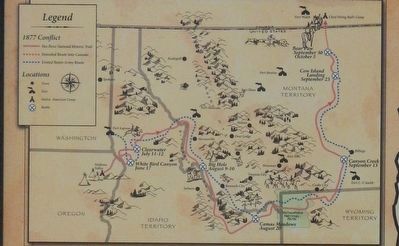 The Nez Perce Conflict of 1877 panel detail: map image. Click for full size.