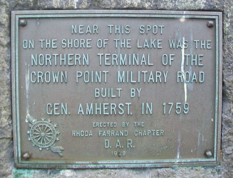 Northern Terminal of the Crown Point Military Road Marker image. Click for full size.
