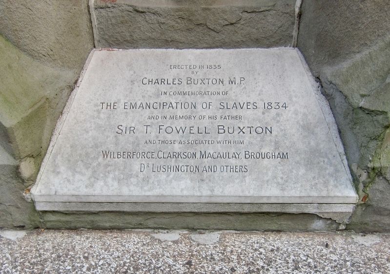 The Buxton Memorial Commemorative Plaque image. Click for full size.