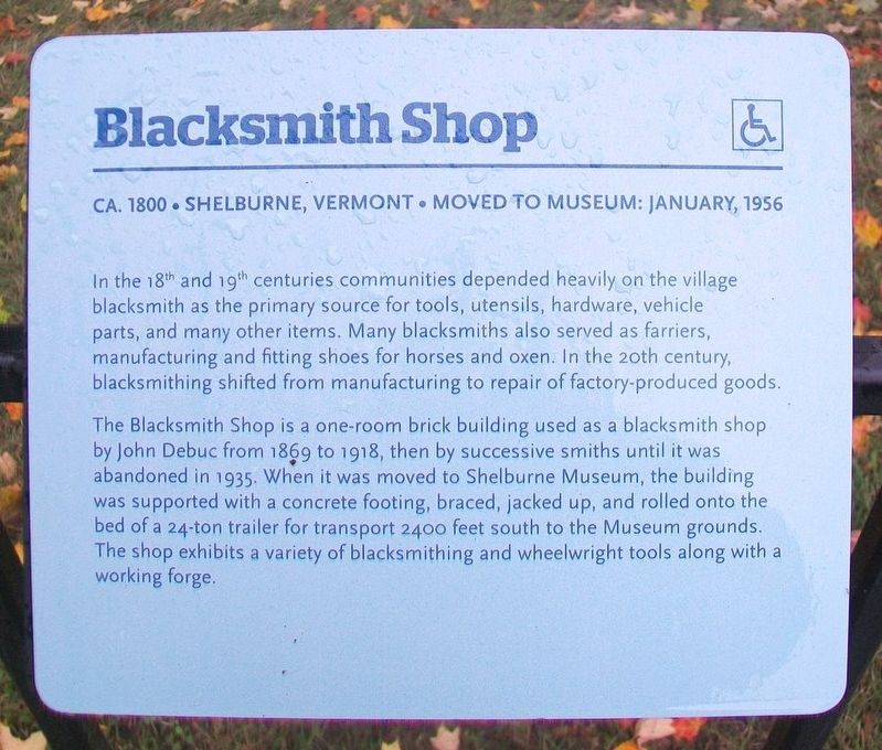 Blacksmith Shop Marker. Click for full size. Blacksmith Shop Marker image. Click for full size.