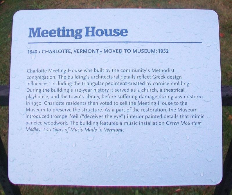 Meeting House Marker. Click for full size. Meeting House Marker image. Click for full size.