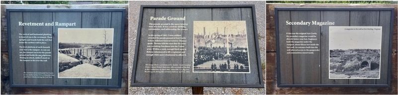 Signs around the reconstructed replica fort.. Click for full size. Signs around the reconstructed replica fort. image. Click for full size.