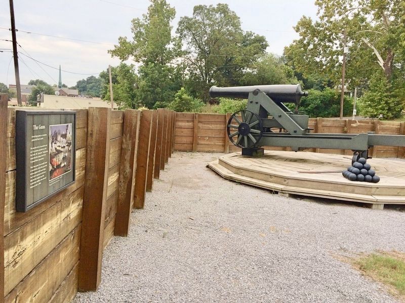 One of the "guns" (24-pounder) at the New Fort Curtis. image. Click for full size.
