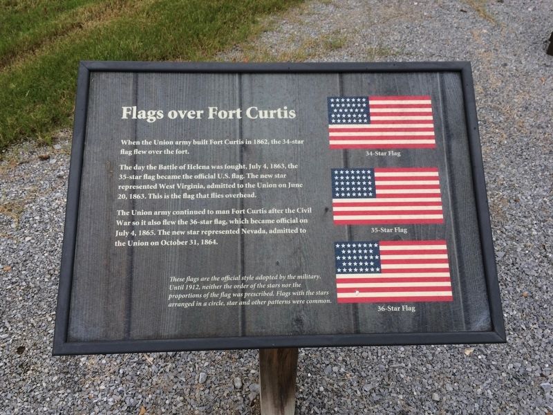 Flags over Fort Curtis Marker image. Click for full size.