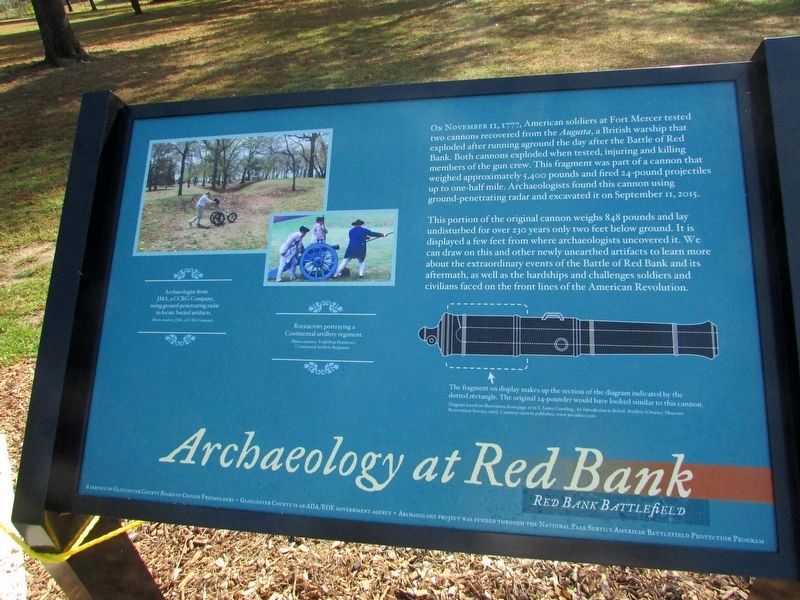 Archaeology at Red Bank Marker (NEW MARKER). Click for full size. Archaeology at Red Bank Marker (NEW MARKER) image. Click for full size.