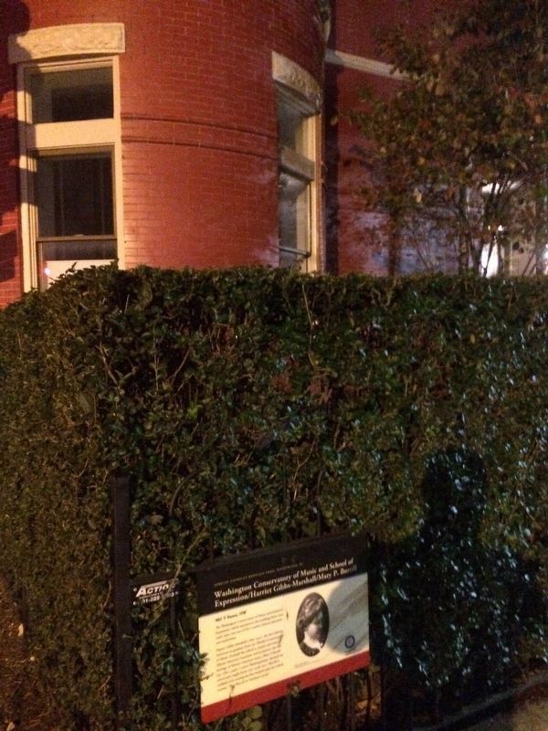 Washington Conservatory of Music and School of Expression Marker. Click for full size. Washington Conservatory of Music and School of Expression Marker image. Click for full size.