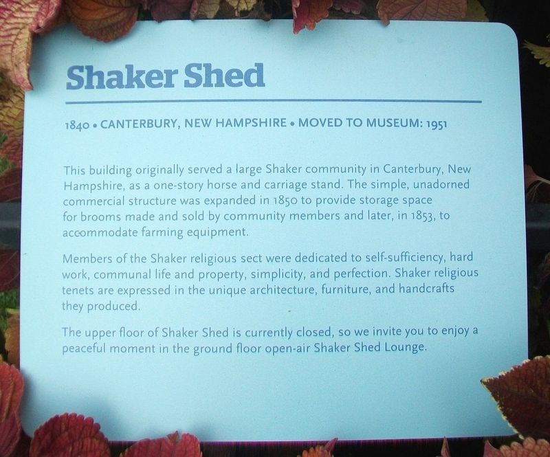 Shaker Shed Marker image. Click for full size.