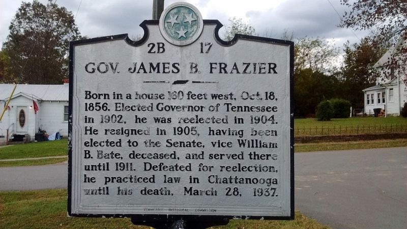 Gov. James B. Frazier Marker. Click for full size. Gov. James B. Frazier Marker image. Click for full size.