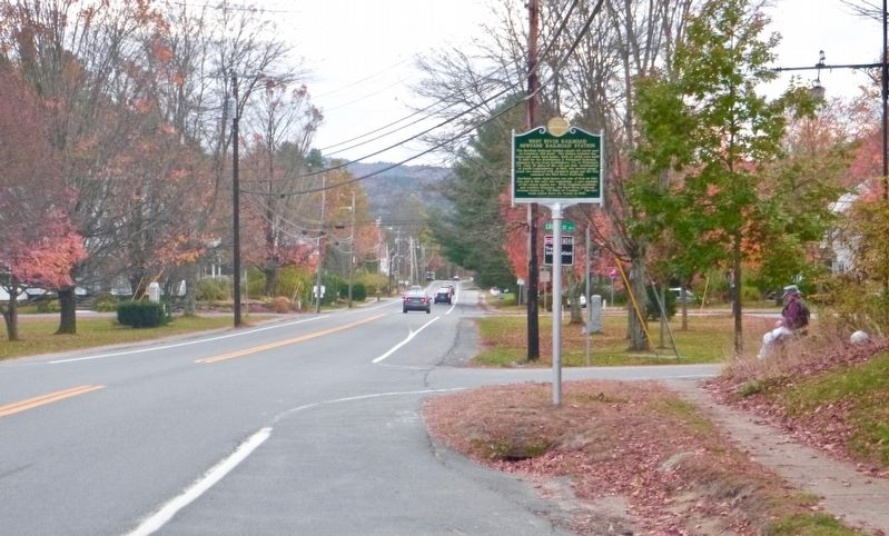Wide View of West River Railroad Newfane Railroad Station Marker image. Click for full size.