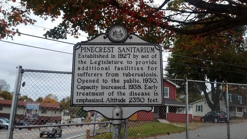 Pinecrest Sanitarium Marker. Click for full size. Pinecrest Sanitarium Marker image. Click for full size.