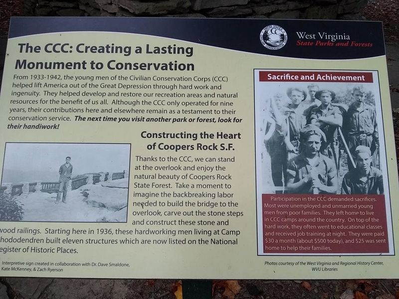 The CCC: Creating a Lasting Monument to Conservation Marker. Click for full size. The CCC: Creating a Lasting Monument to Conservation Marker image. Click for full size.
