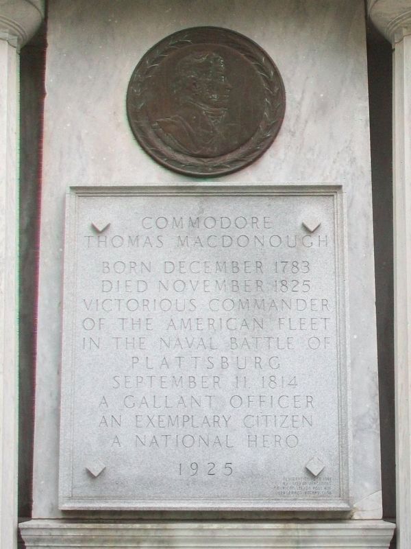 Commodore Thomas Macdonough Monument image. Click for full size.