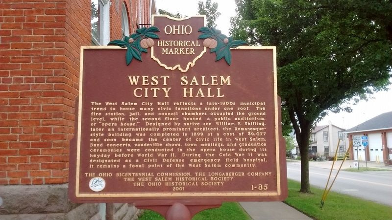 West Salem City Hall Marker image. Click for full size.