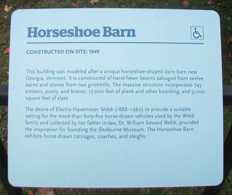 Horseshoe Barn Marker. Click for full size. Horseshoe Barn Marker image. Click for full size.