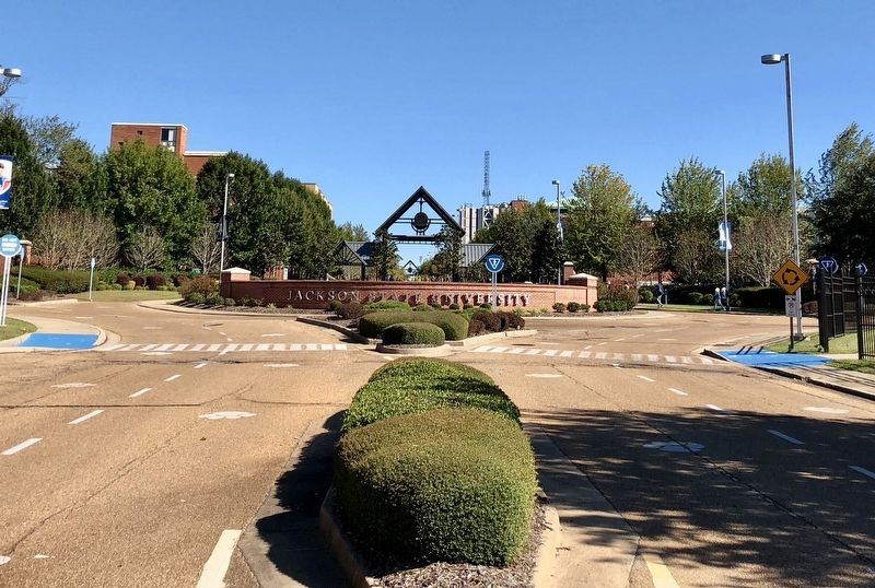 View of Jackson State University entrance near the marker. image. Click for full size.