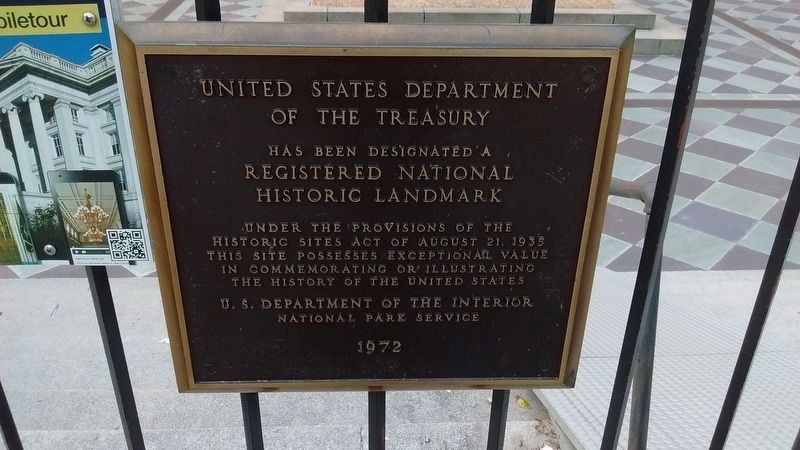 United States Department of the Treasury - National Historic Landmark. Click for full size. United States Department of the Treasury - National Historic Landmark image. Click for full size.