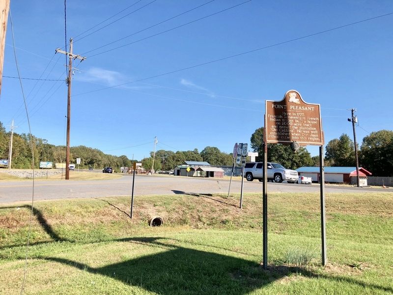 View of marker at intersection of Point Pleasant & New Monroe Roads. image. Click for full size.