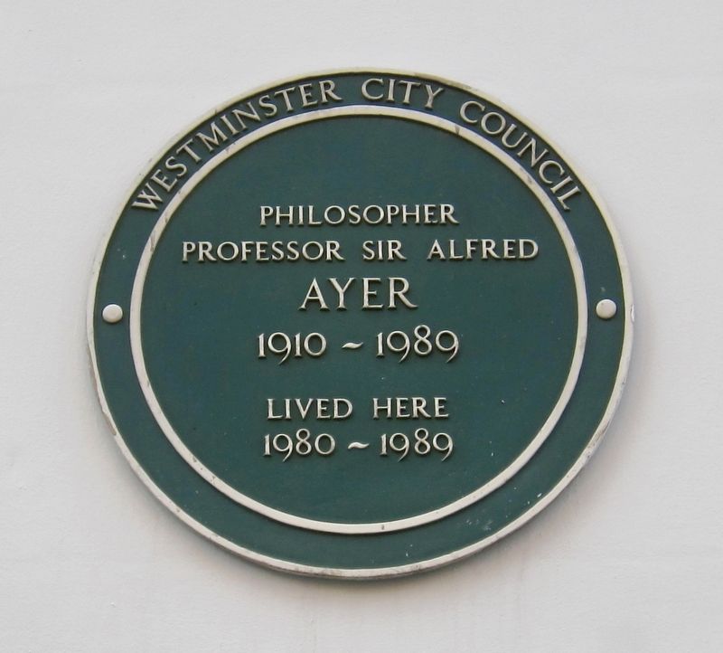 Sir Alfred Ayer Marker. Click for full size. Sir Alfred Ayer Marker image. Click for full size.