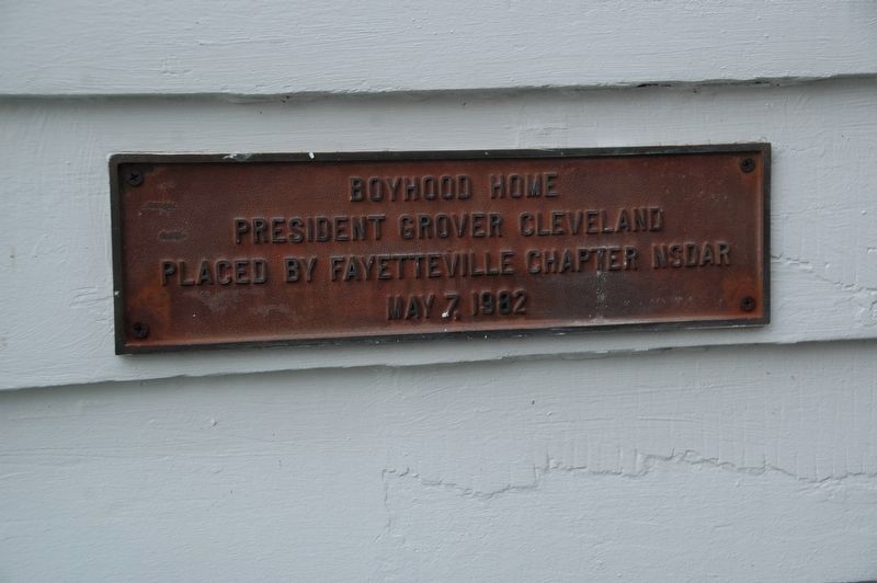 Grover Cleveland Boyhood Home Plaque image. Click for full size.
