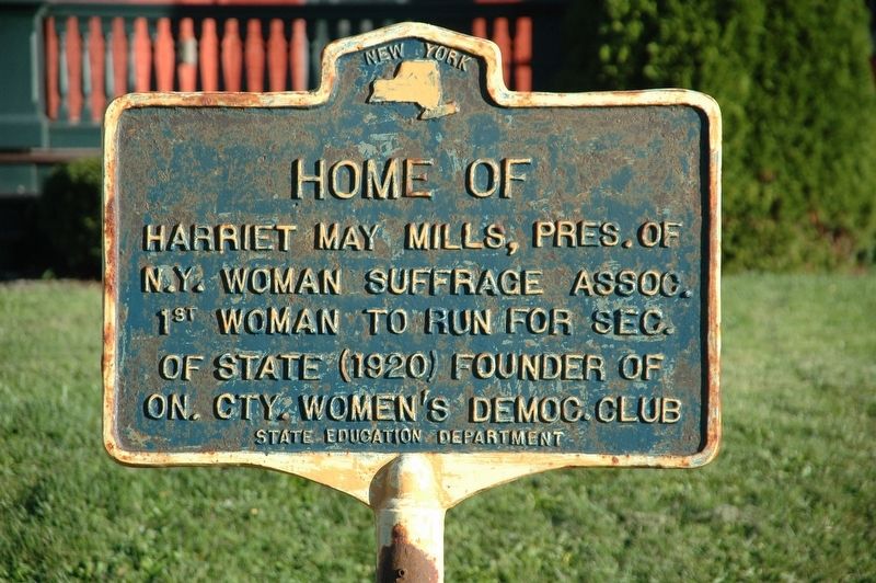 Harriet May Mills House Marker. Click for full size. Harriet May Mills House Marker image. Click for full size.