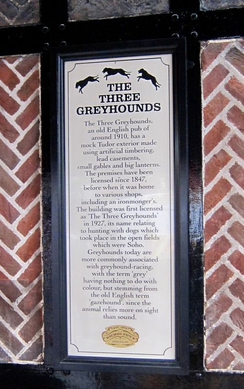The Three Greyhounds Marker image. Click for full size.