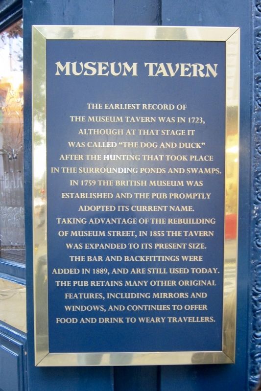 Museum Tavern Marker. Click for full size. Museum Tavern Marker image. Click for full size.