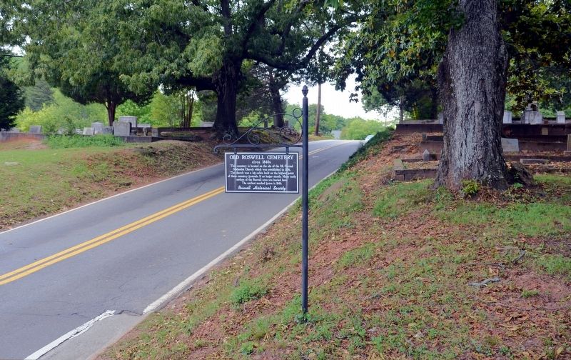 Old Roswell Cemetery Marker. Click for full size. Old Roswell Cemetery Marker image. Click for full size.