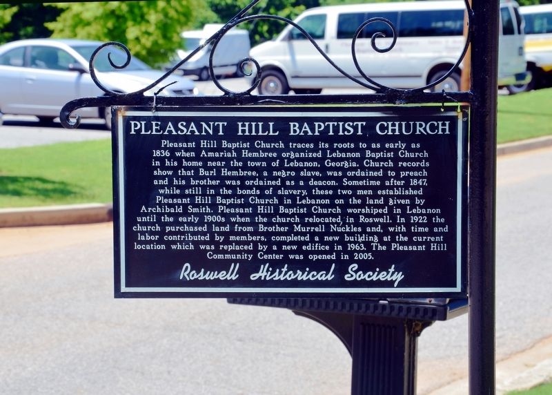 Pleasant Hill Baptist Church Marker image. Click for full size.