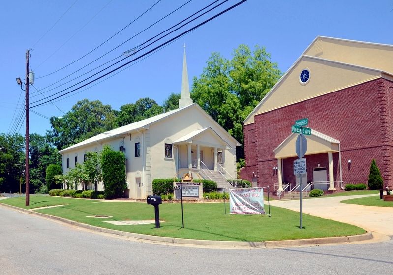Pleasant Hill Baptist Church and Marker image. Click for full size.