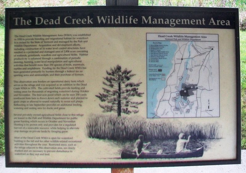 The Dead Creek Wildlife Management Area Marker image. Click for full size.