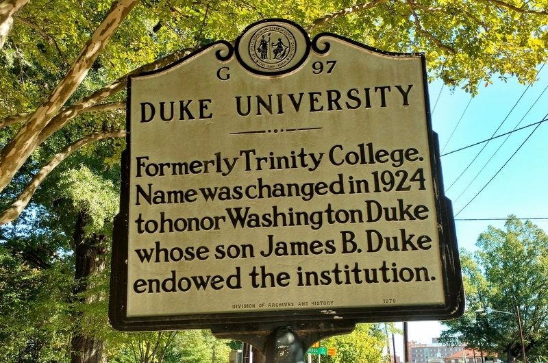 Duke University Marker image. Click for full size.